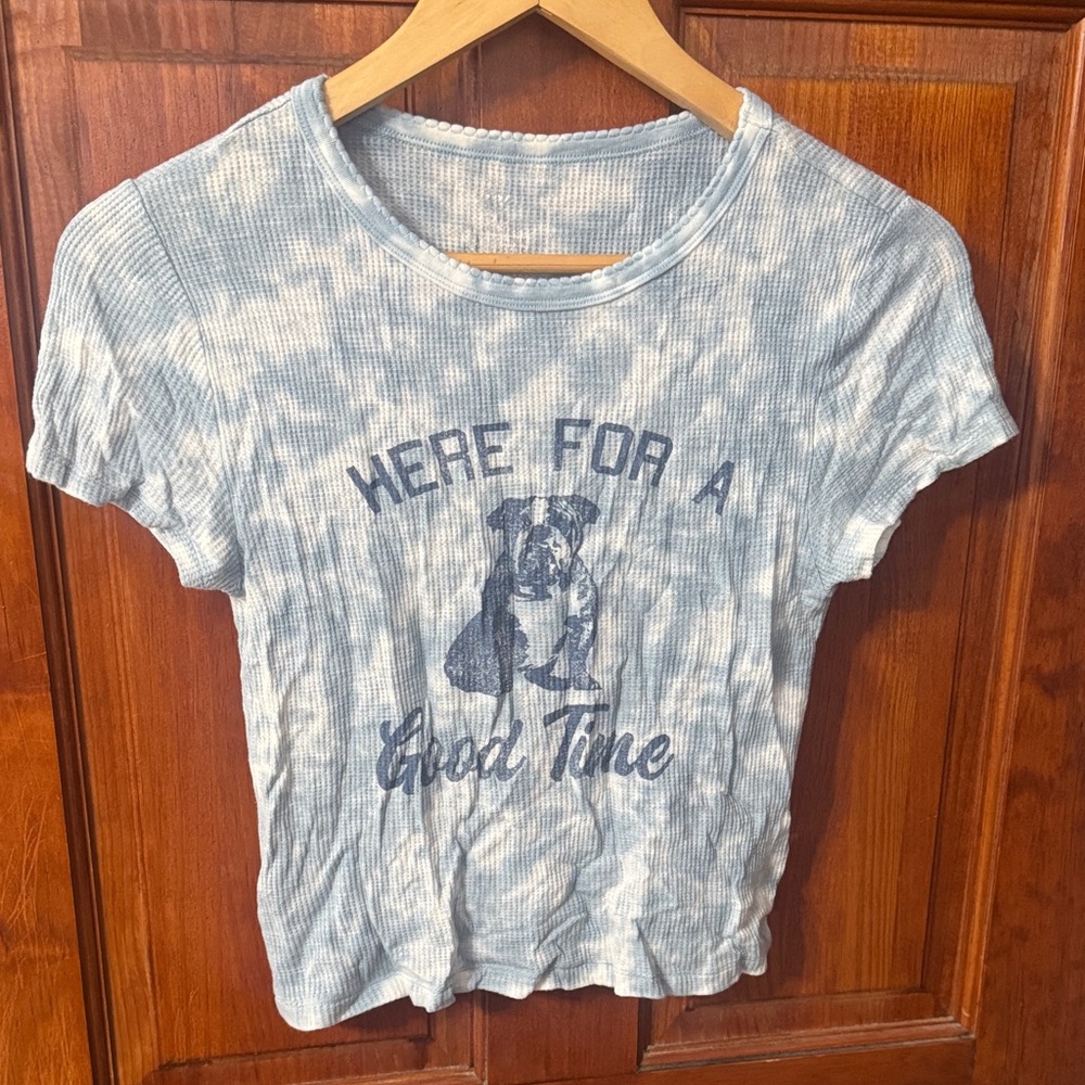 Aerie Blue Tie-Dye Short Sleeve Tee